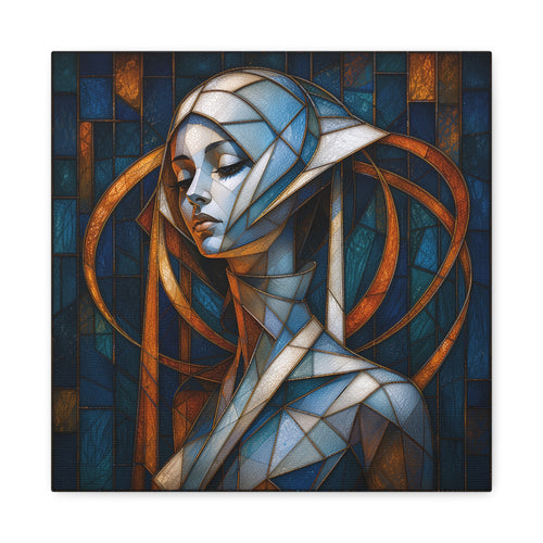 Cathedral of Her Own — Modern Stained Glass Woman Portrait Art