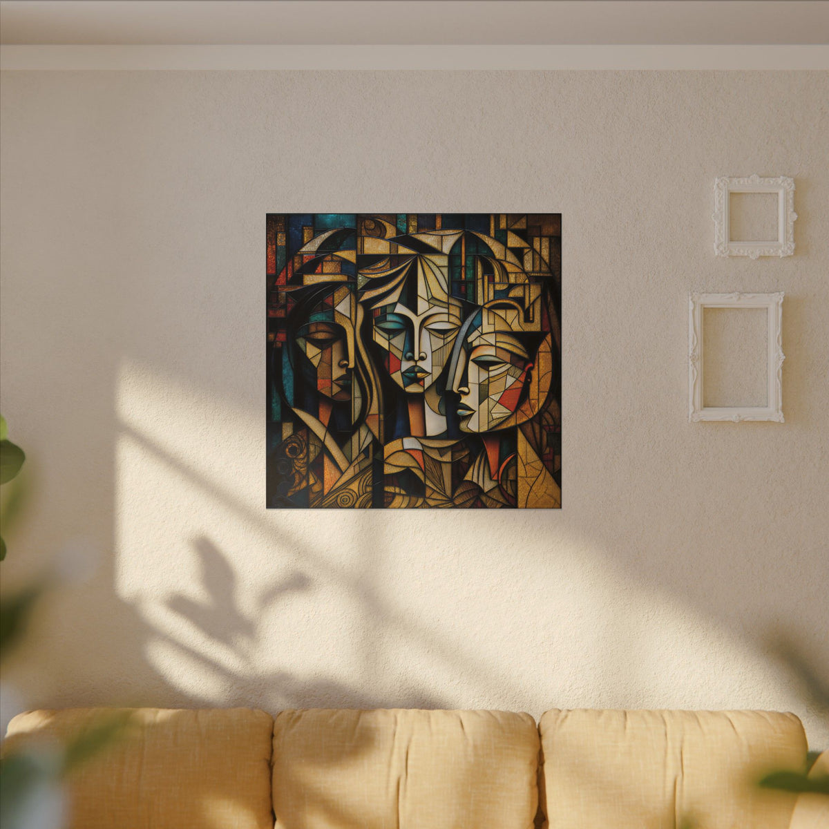 The Three Within – Cubist Triple Portrait Canvas Print
