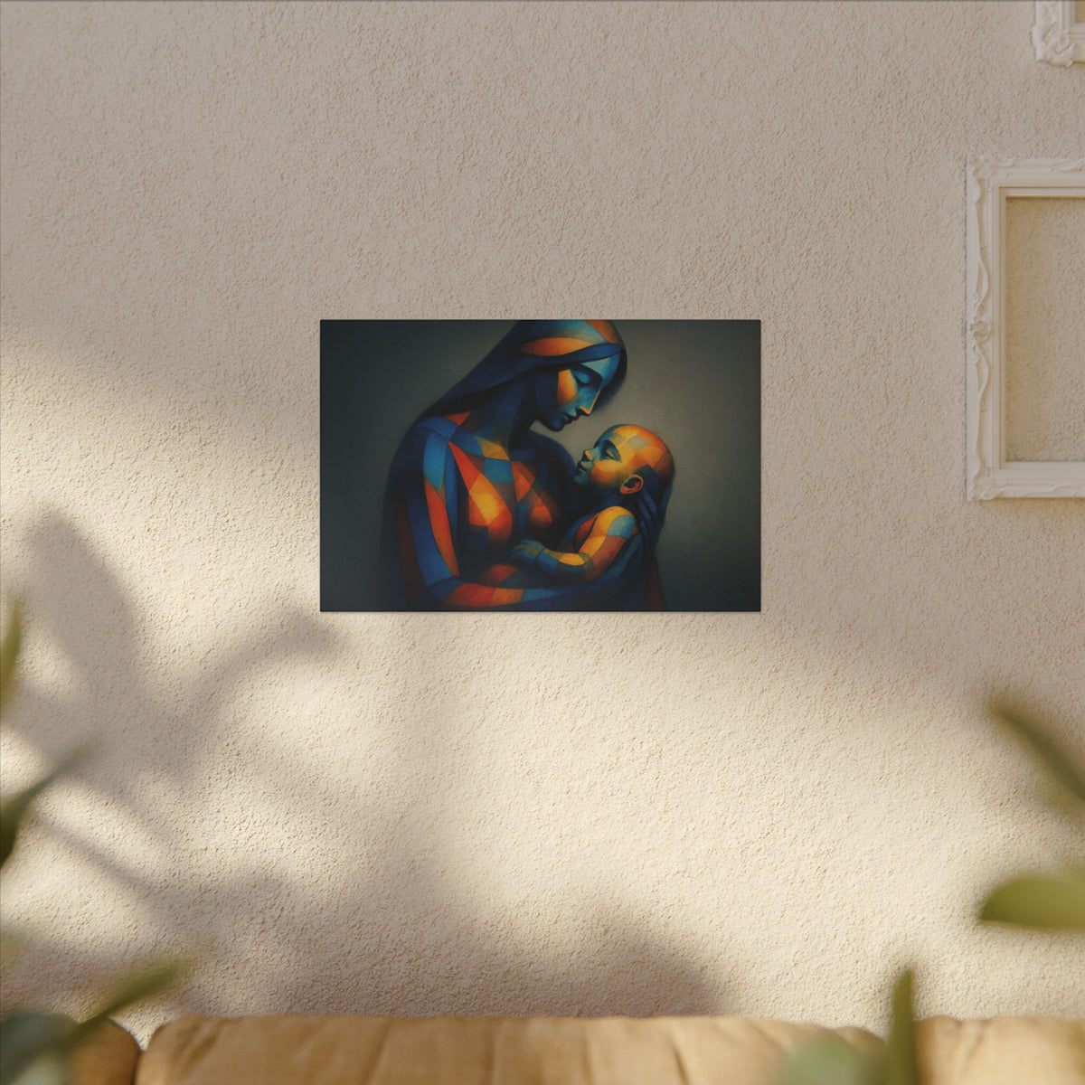 Held in Light – Abstract Mother and Child Canvas Print