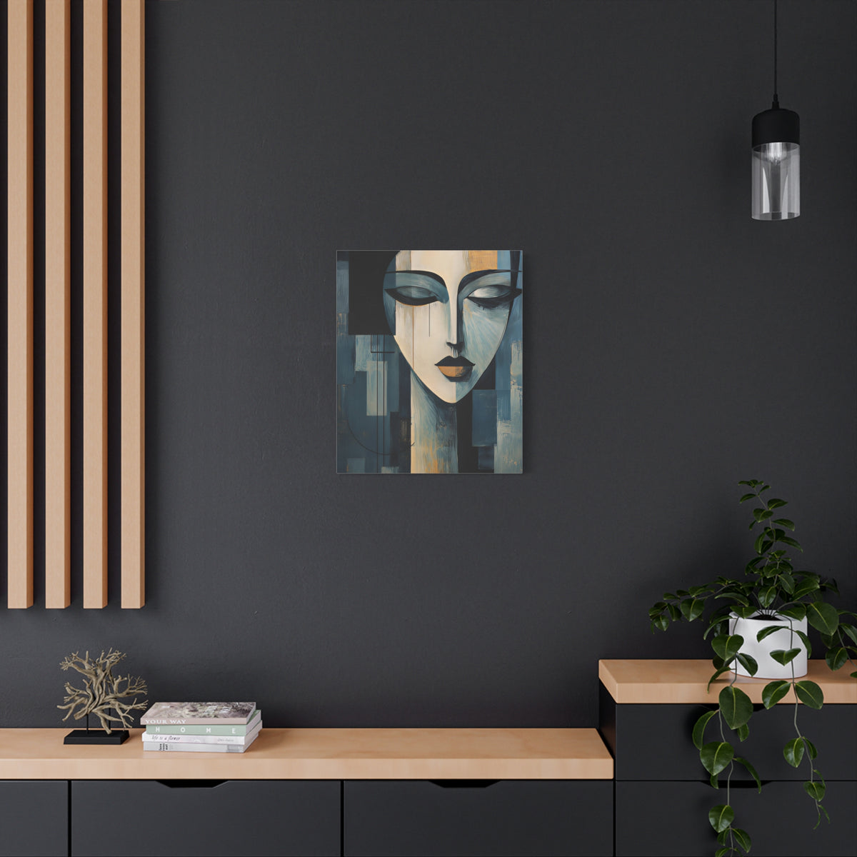 The Quiet Between — Modern Cubist Woman Fine Art Print