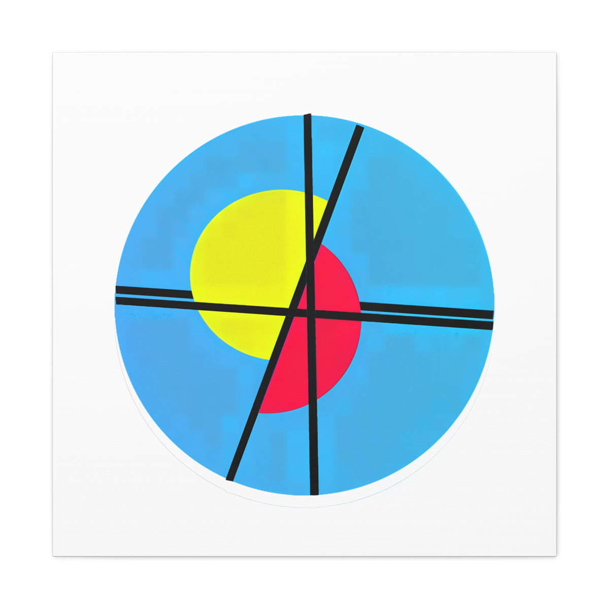 Primary Tension – Minimal Geometric Circle Canvas Print