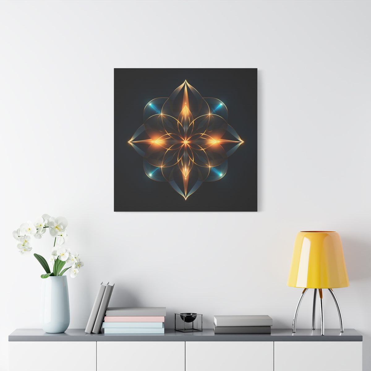 Luminous Accord — Futuristic Sacred Geometry Mandala Wall Art
