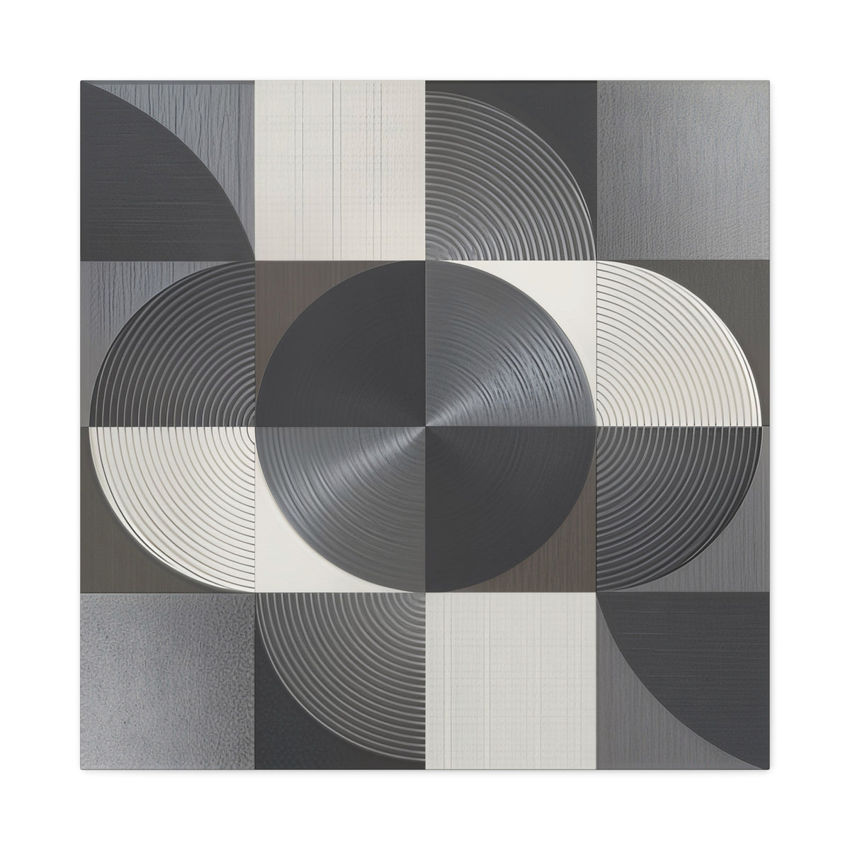Measured Silence – Monochrome Geometric Circle Canvas Print