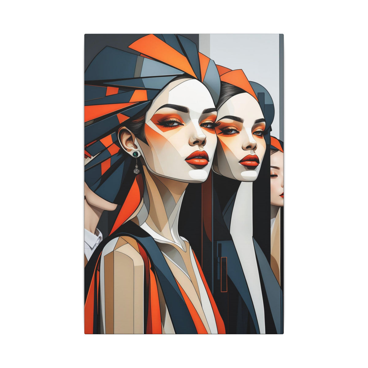 Second Impression – Geometric Fashion Portrait Canvas Print