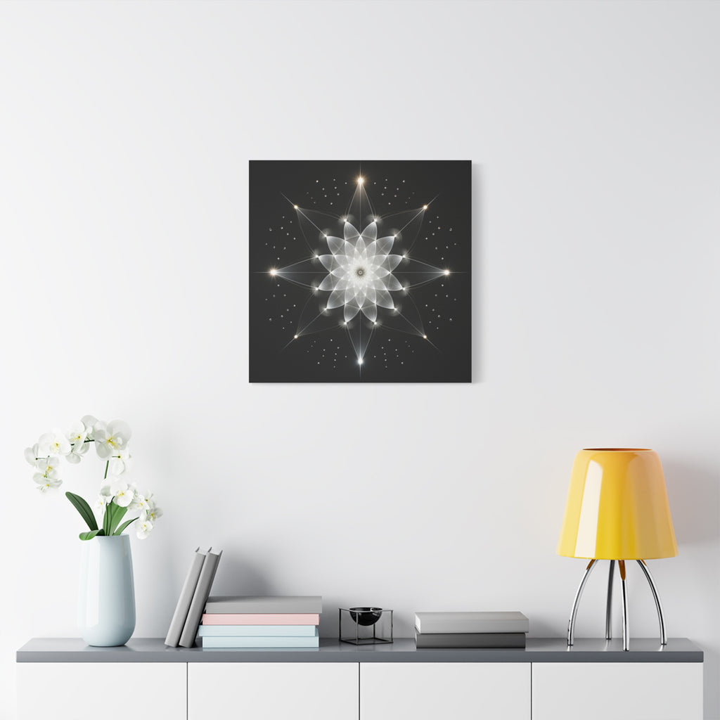 Constellation in Bloom — Monochrome Sacred Geometry Wall Art