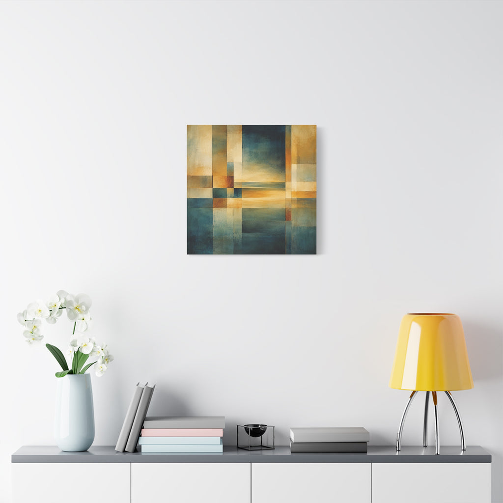 Between Water and Light — Geometric Horizon Abstract Fine Art Print