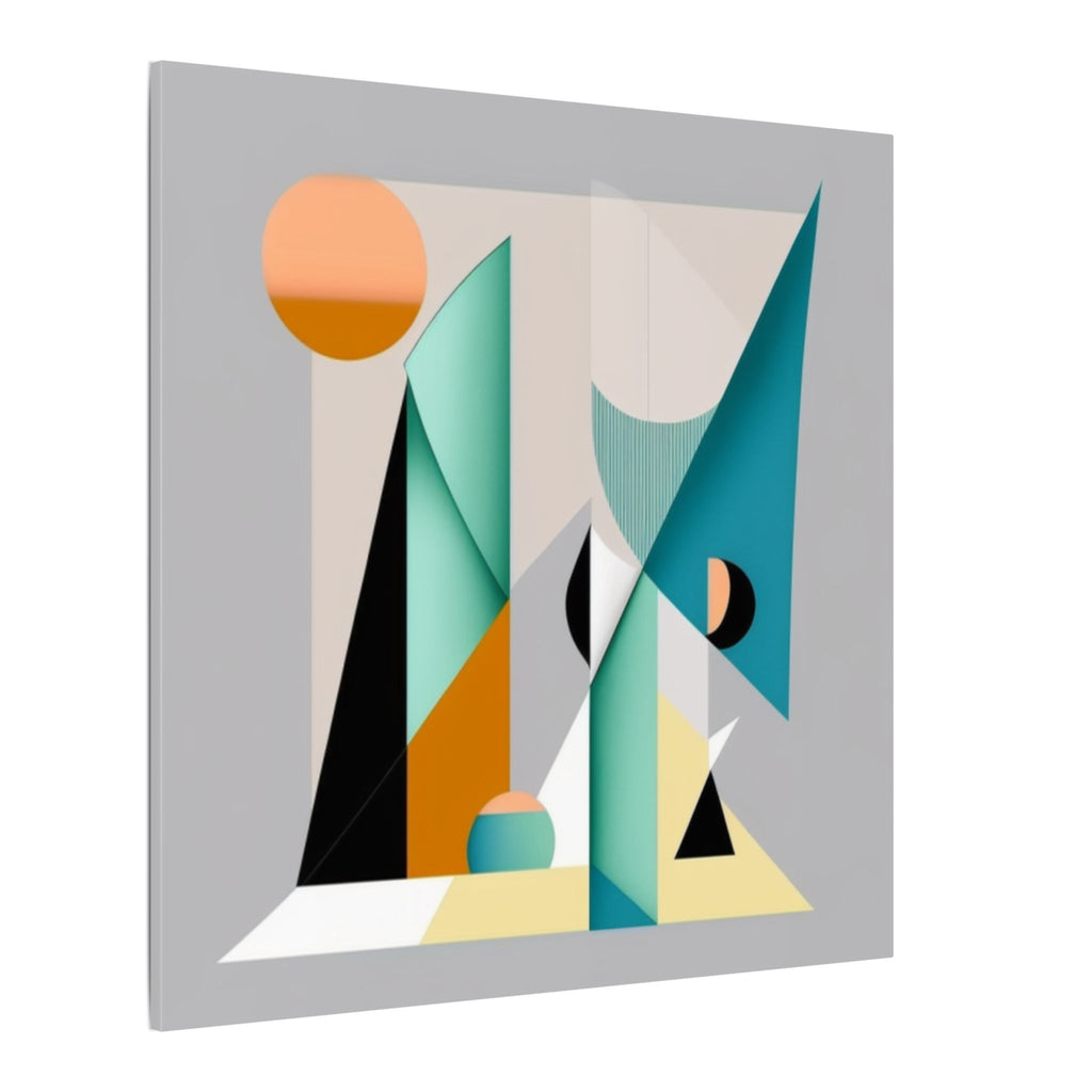 Geometry at Dusk – Teal Orange Geometric Abstract Canvas Print