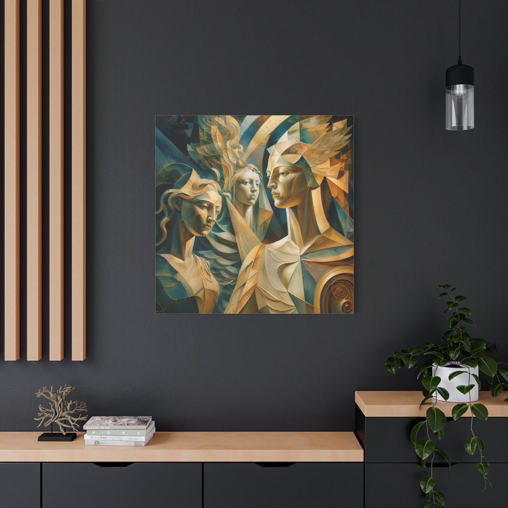 Chorus of Grace — Celestial Cubist Portrait Fine Art Print