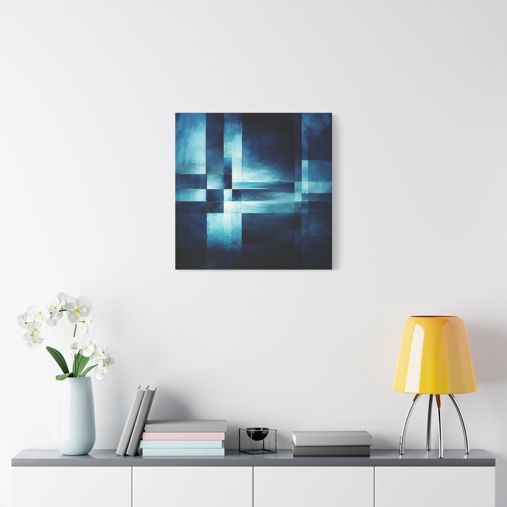 Blue Interval — Geometric Nocturne Abstract Fine Art Print