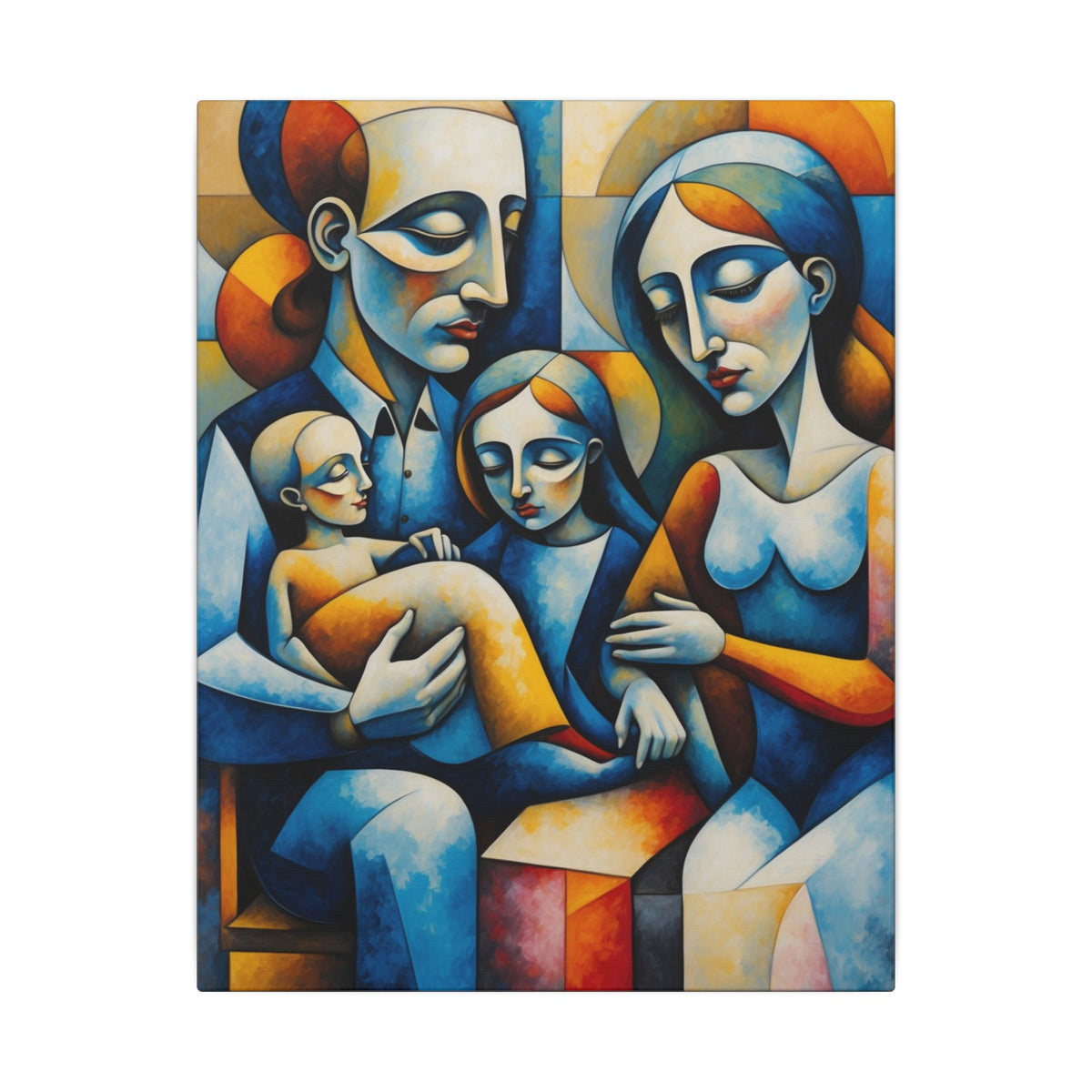 Held Together – Modern Geometric Family Portrait Canvas Print