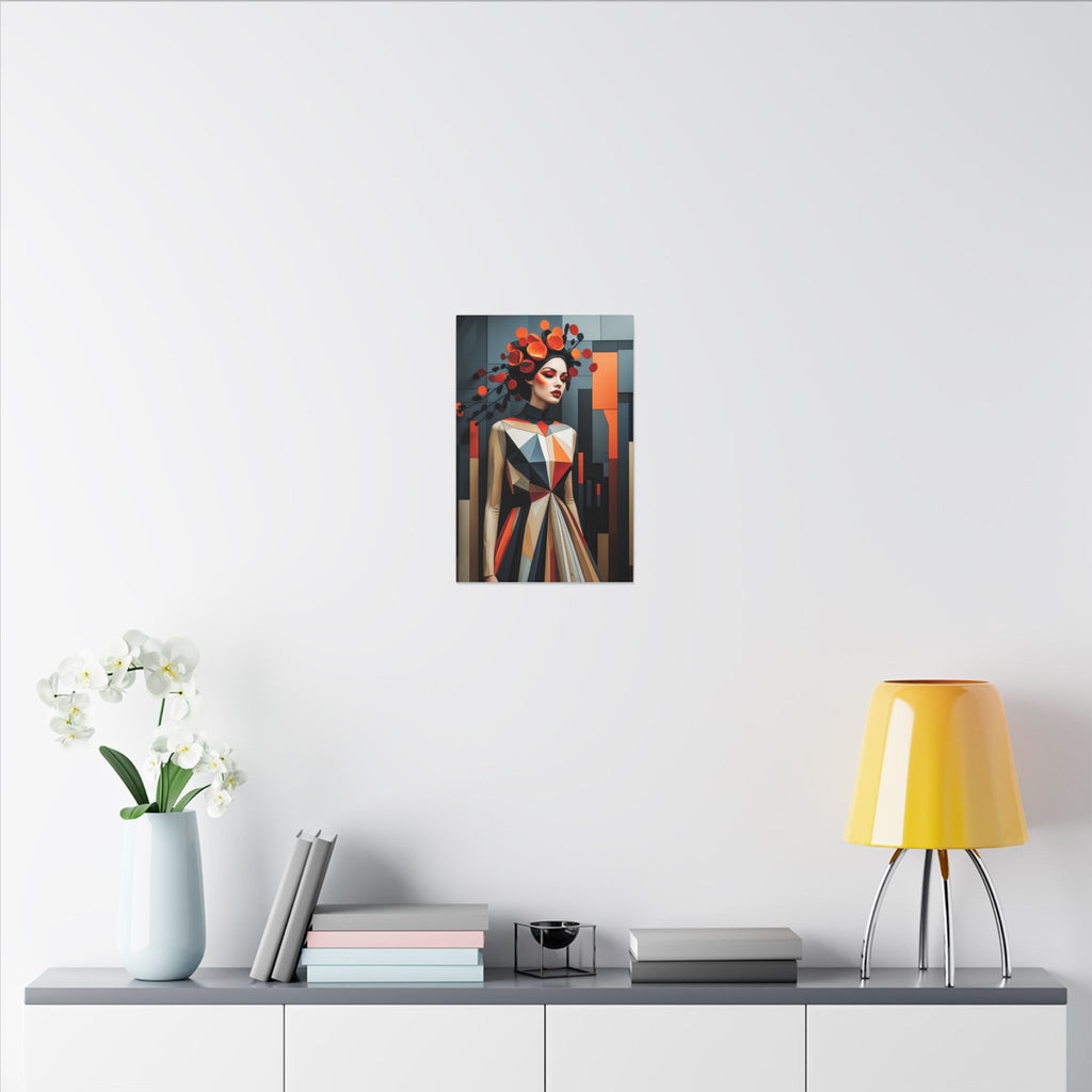 She Wore the Fire – Geometric Fashion Woman Canvas Print