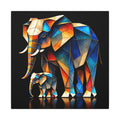 Inheritance of Strength – Geometric Elephant Family Canvas Print