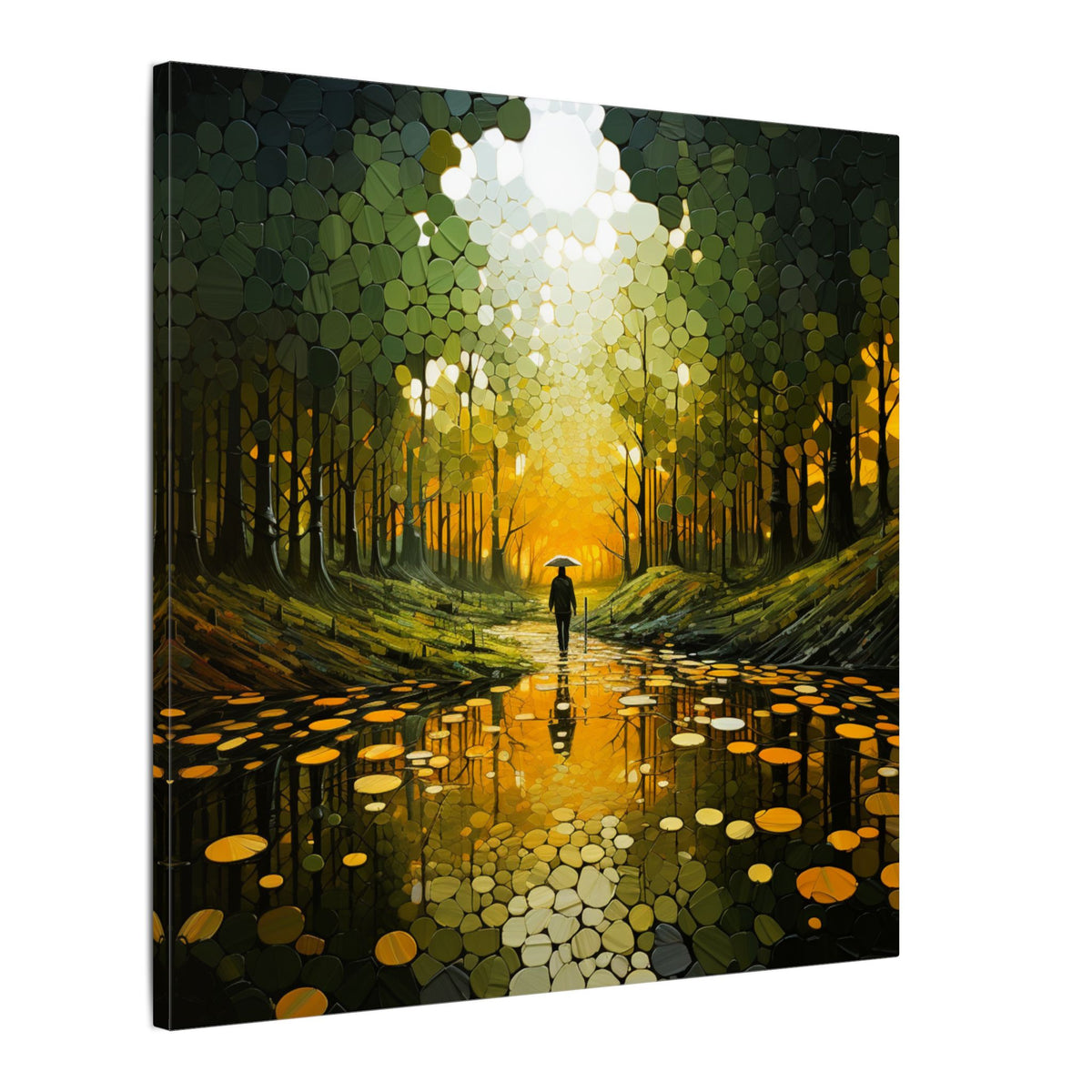 Into the Gold – Abstract Forest Landscape Canvas Print