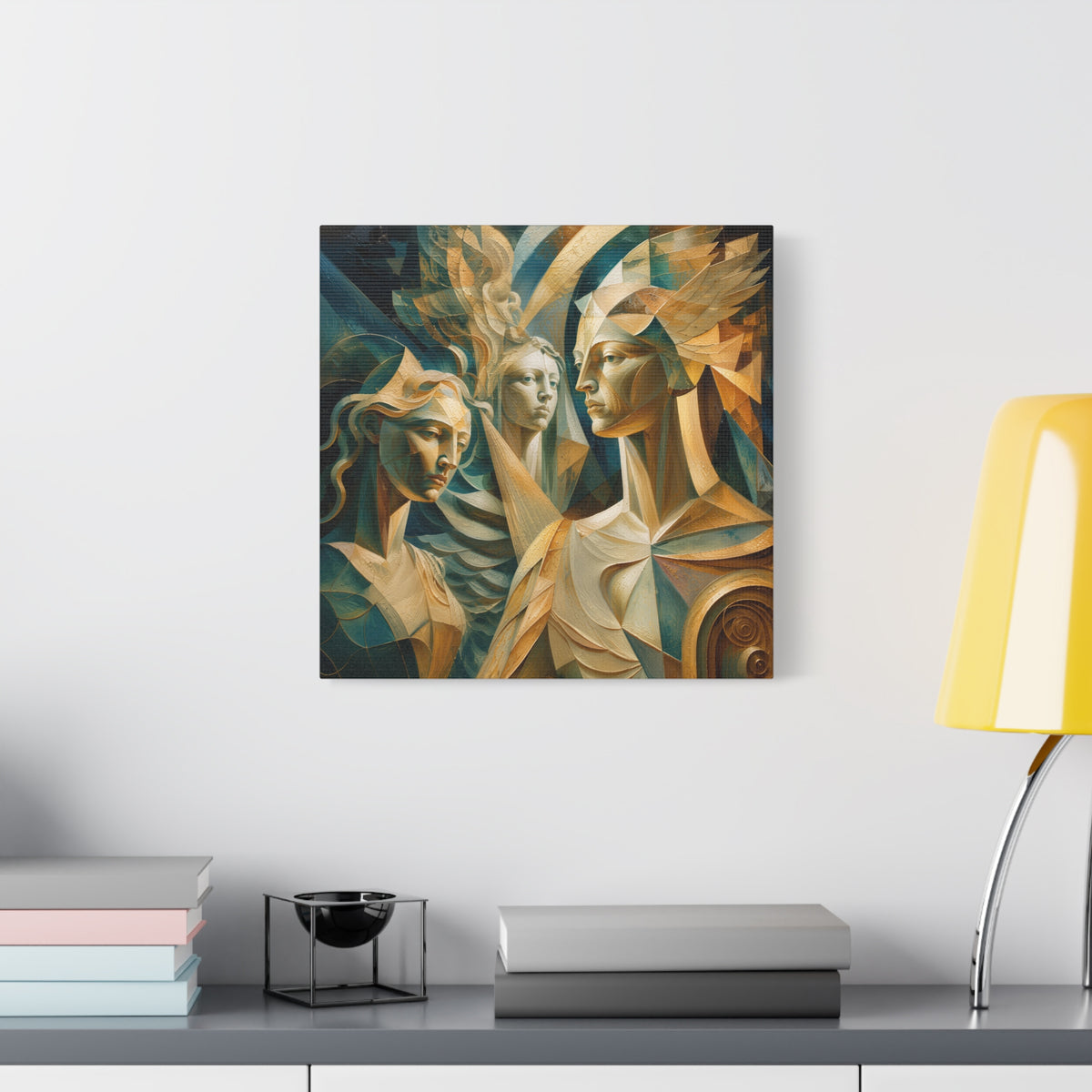 Chorus of Grace — Celestial Cubist Portrait Fine Art Print
