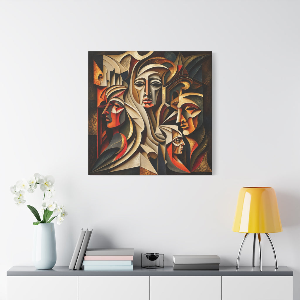 Ancestral Protectors | Cubist Spiritual Wall Art