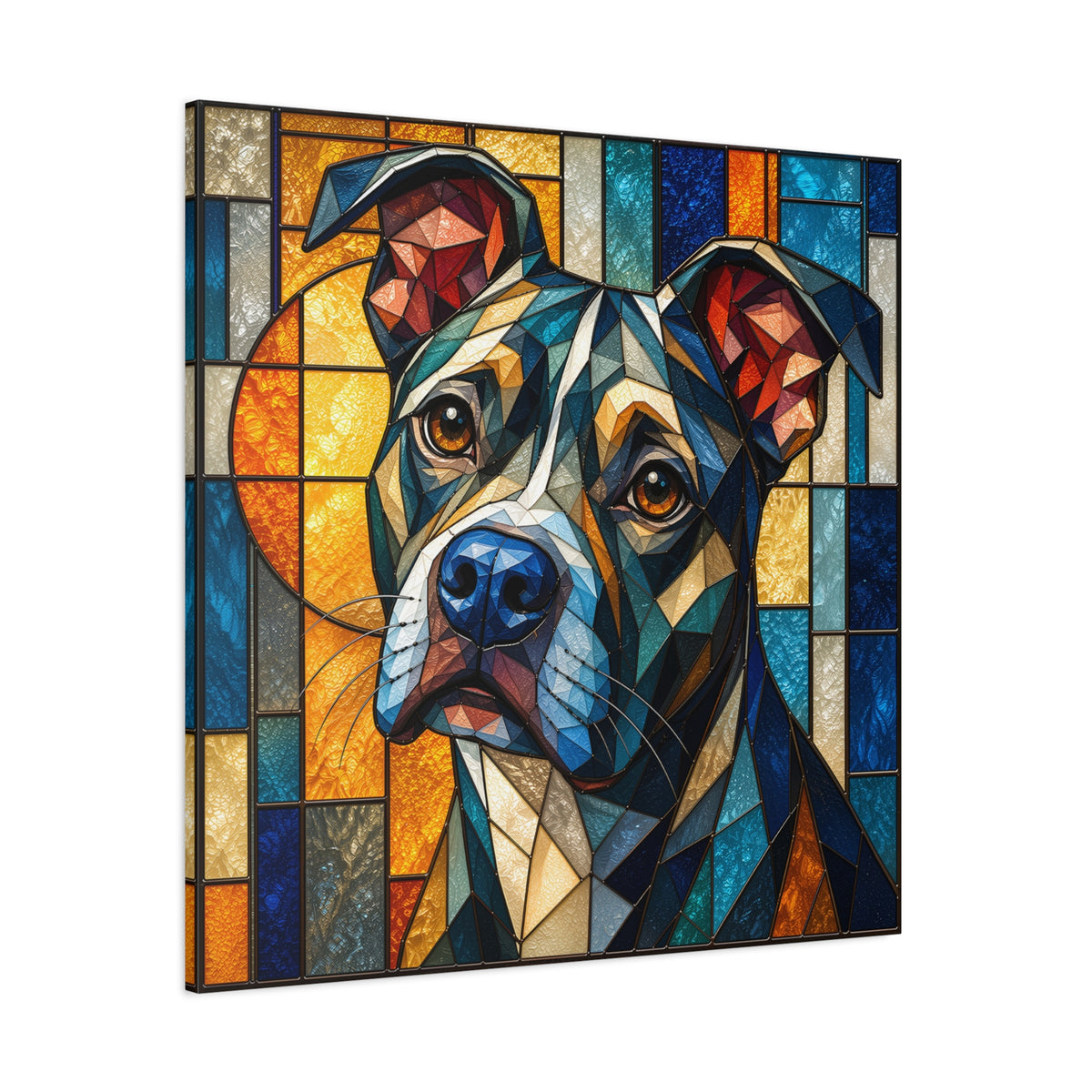 Heart of a Boxer — Stained Glass Dog Portrait Wall Art