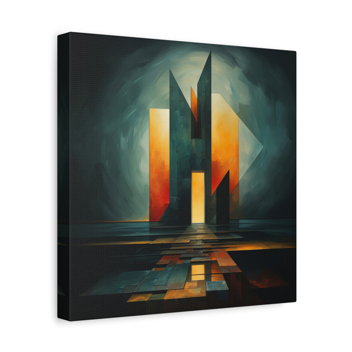 Temple of Arrival — Futuristic Architectural Abstract Wall Art