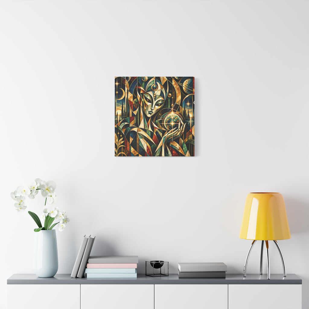 Keeper of Worlds — Futuristic Celestial Portrait Wall Art