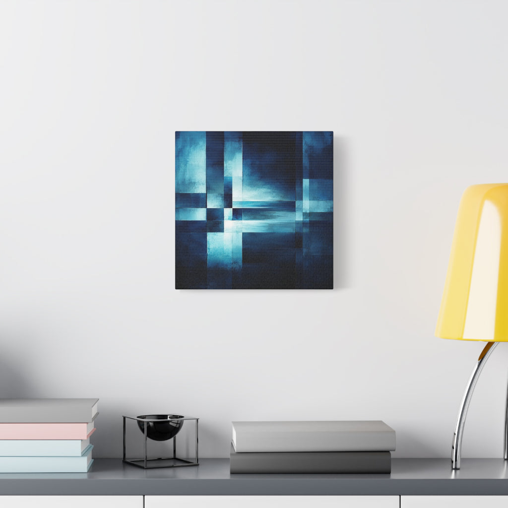 Blue Interval — Geometric Nocturne Abstract Fine Art Print