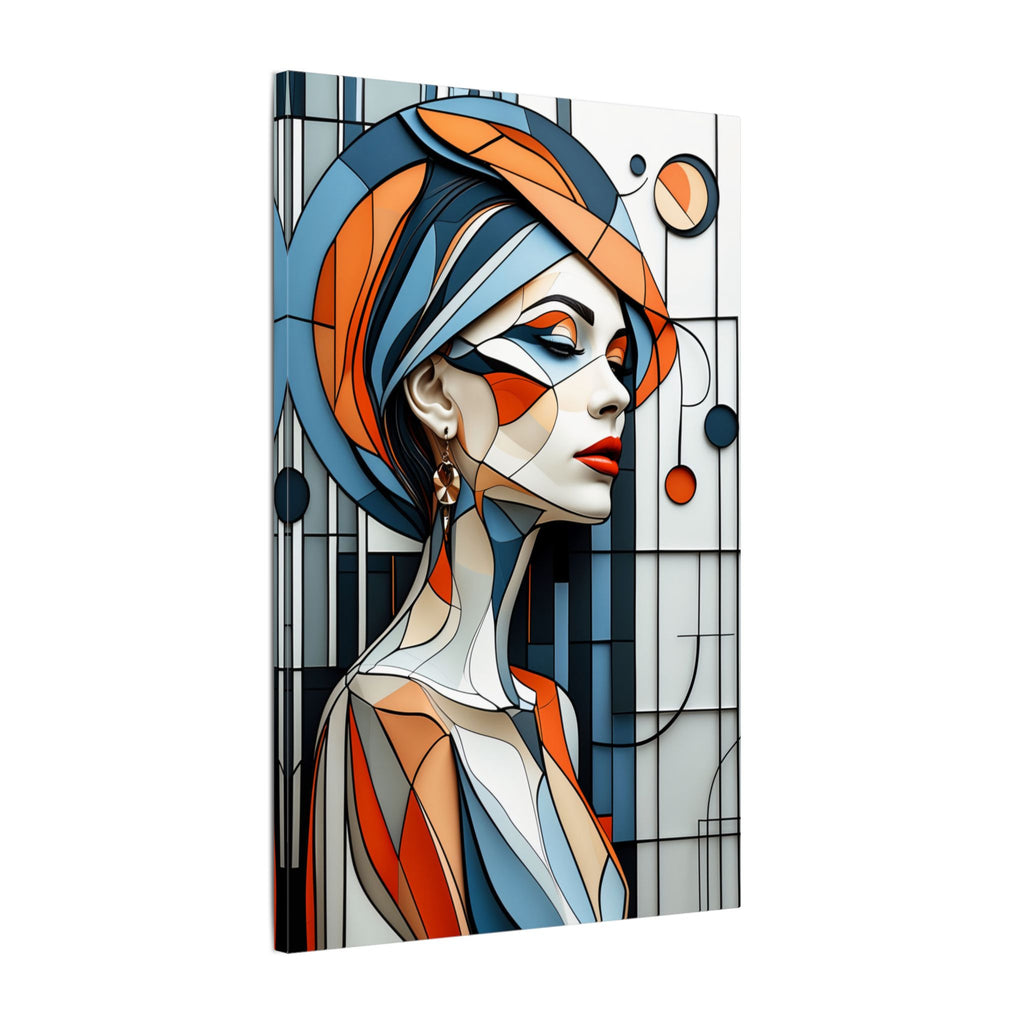 Poise in Orbit – Geometric Female Portrait Canvas Print