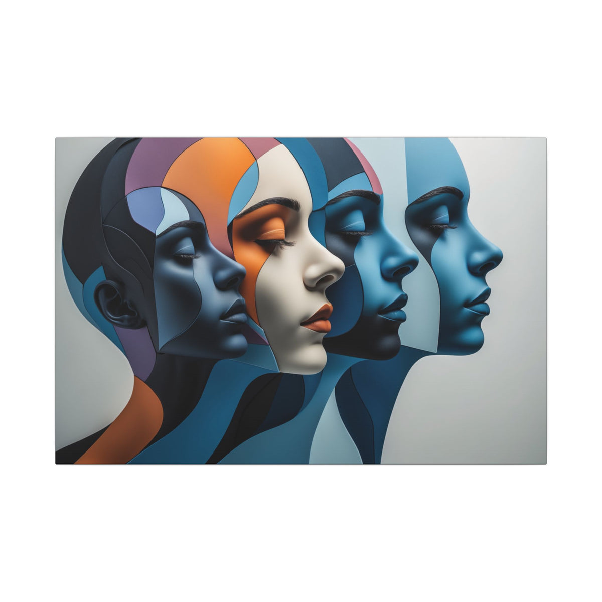 Echoes of Self – Modern Geometric Female Portrait Wall Art