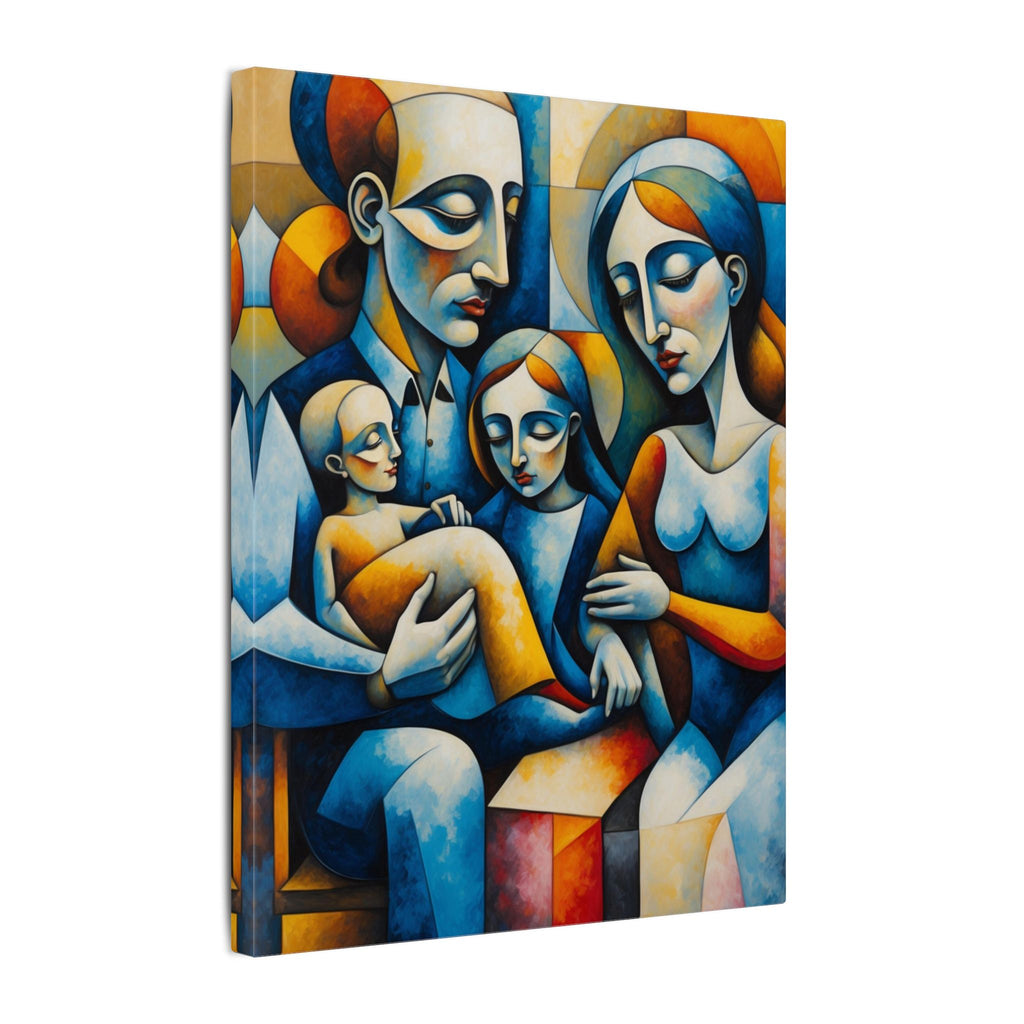 Held Together – Modern Geometric Family Portrait Canvas Print