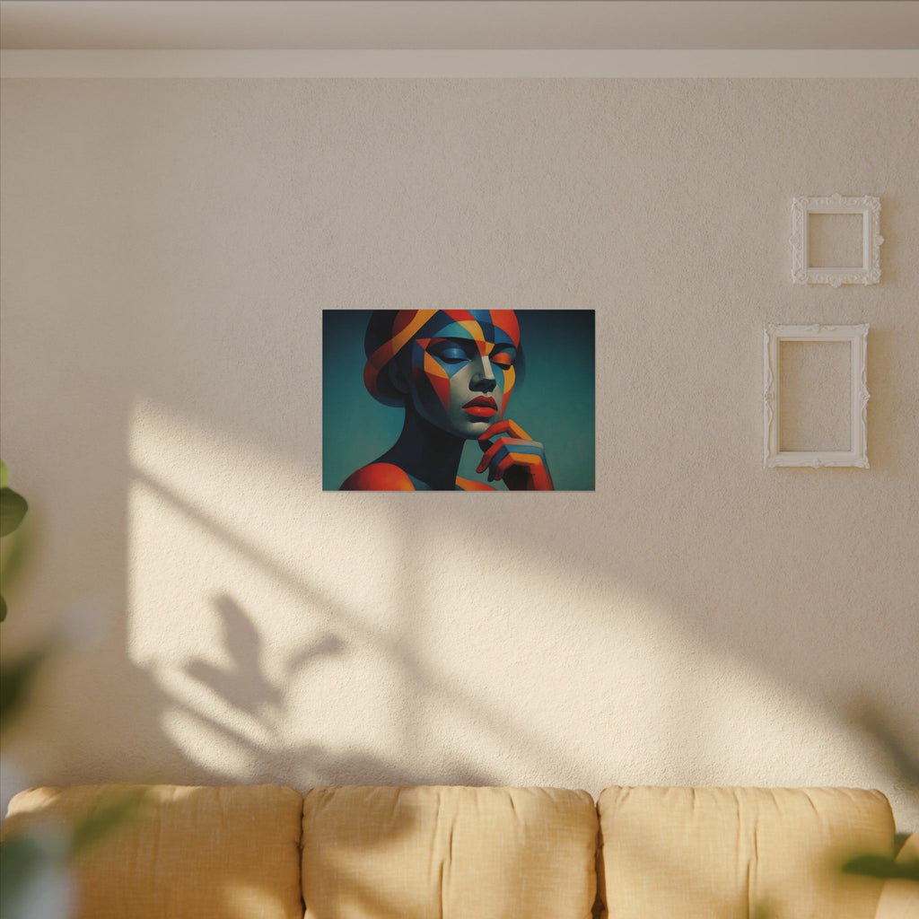 Composed in Color – Geometric Female Portrait Canvas Print