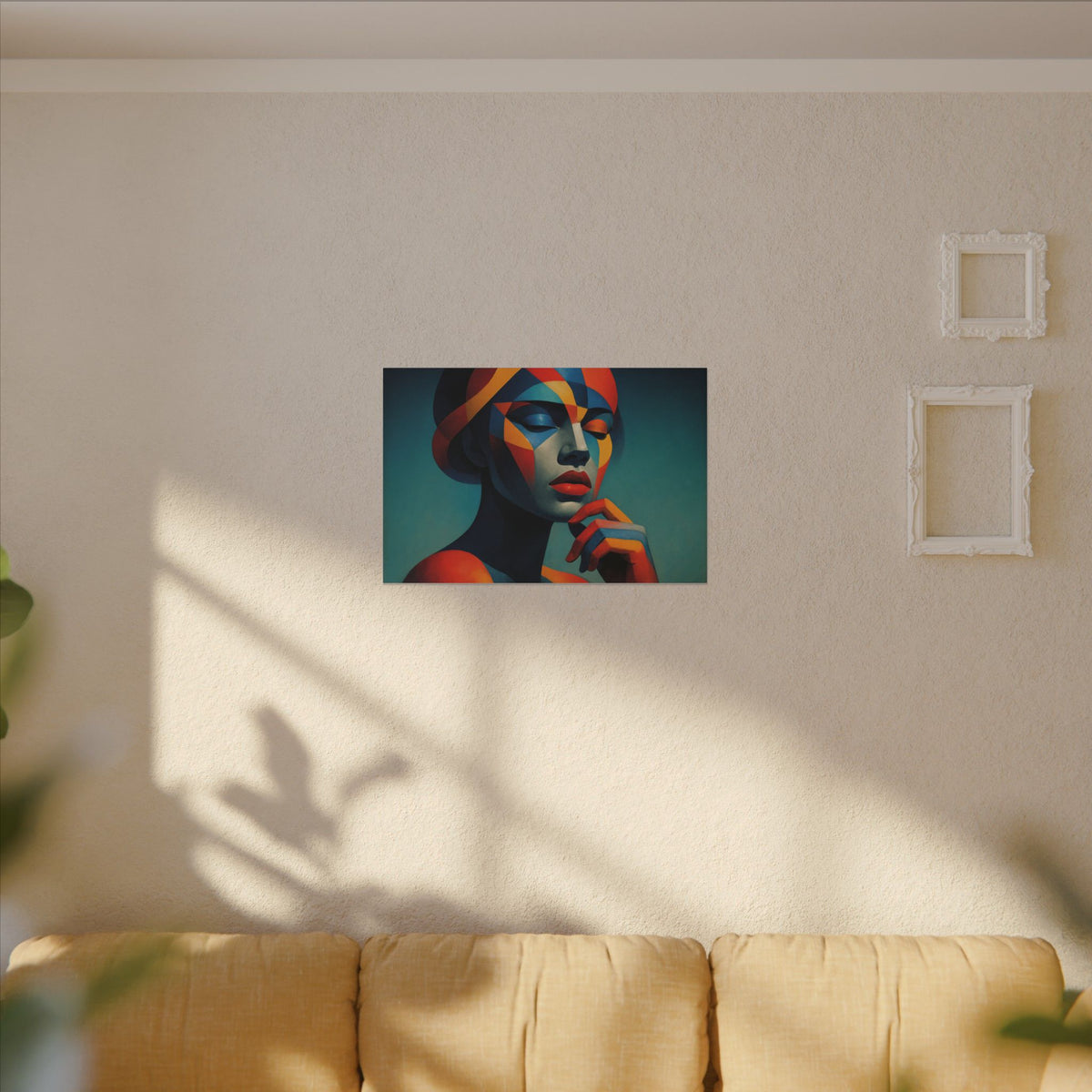Composed in Color – Geometric Female Portrait Canvas Print