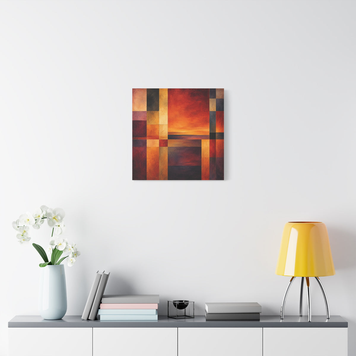 Afterglow Structure — Geometric Sunset Abstract Fine Art Print