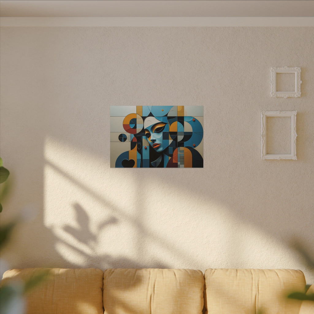 Heart in the Geometry – Geometric Abstract Female Portrait Canvas Print