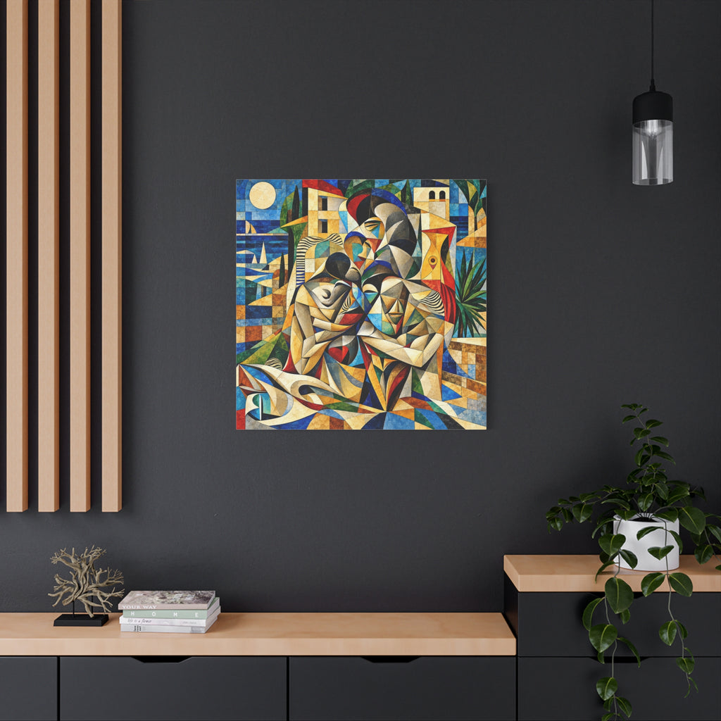 Held Between Tides — Cubist Family & Coastal Fine Art Print