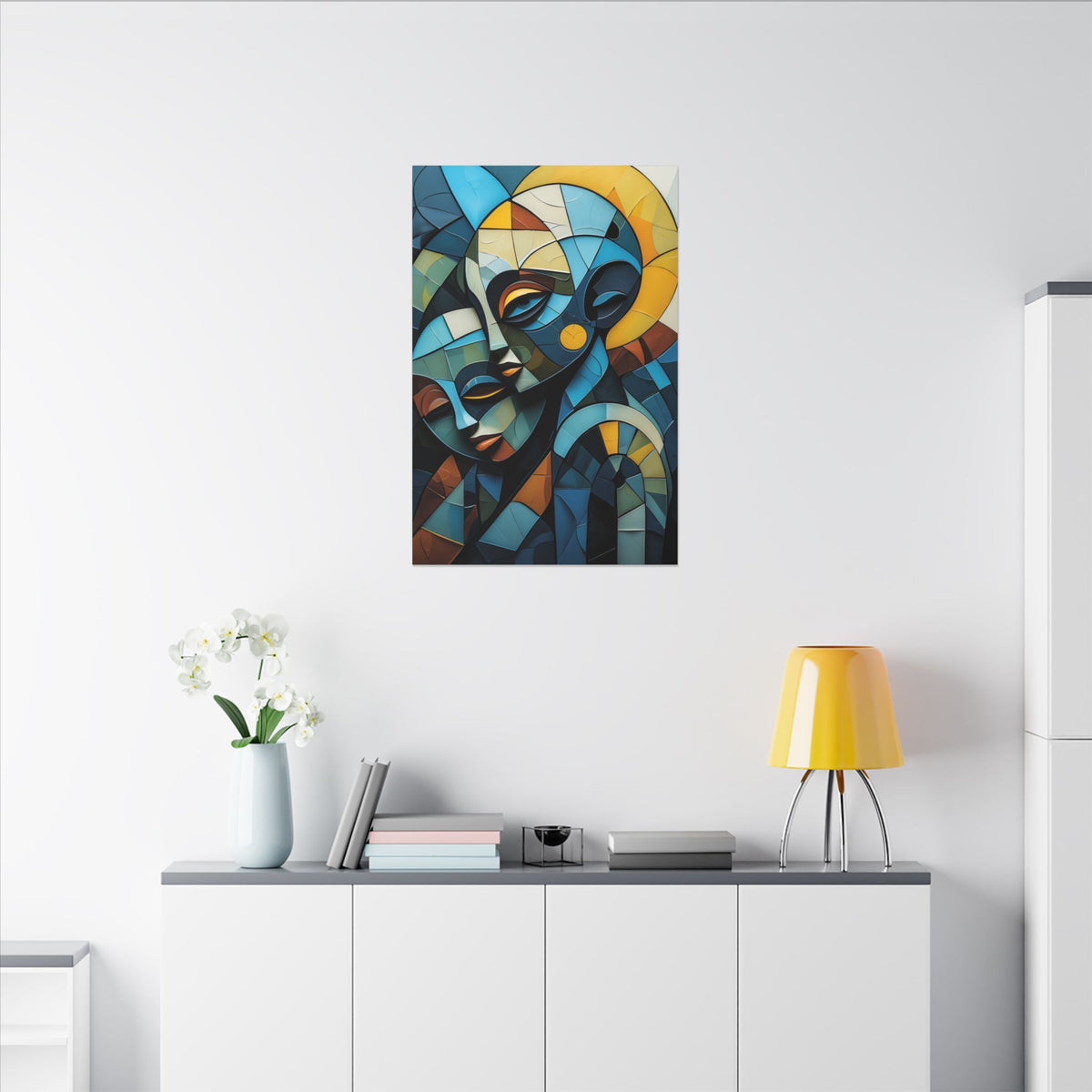 Shared Geometry – Abstract Dual Portrait Canvas Print