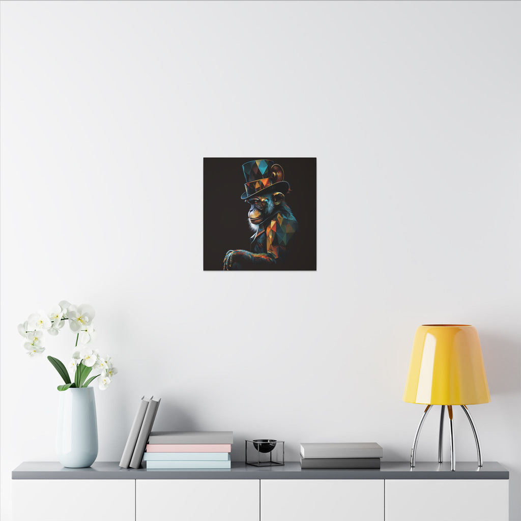 The Unusual Gentleman – Geometric Chimp Portrait Canvas Print