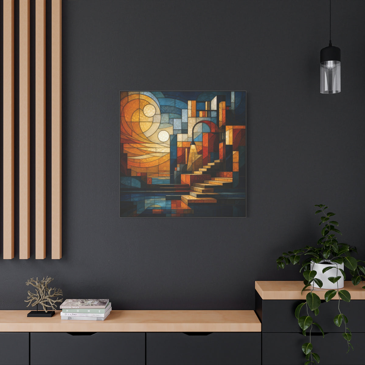 The Way Forward — Modern Architectural Stained Glass Abstract Wall Art