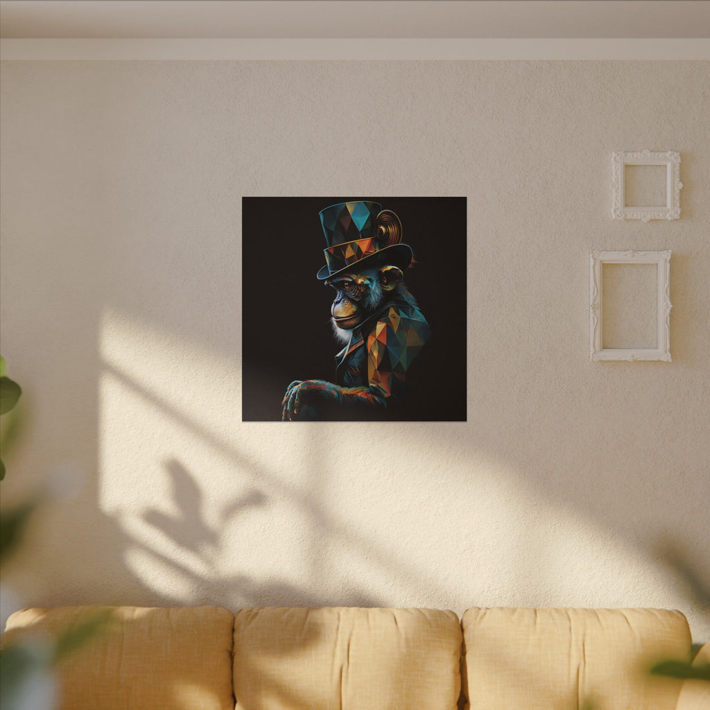 The Unusual Gentleman – Geometric Chimp Portrait Canvas Print