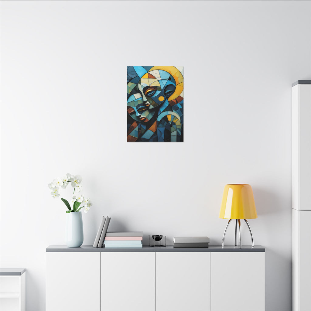 Shared Geometry – Abstract Dual Portrait Canvas Print