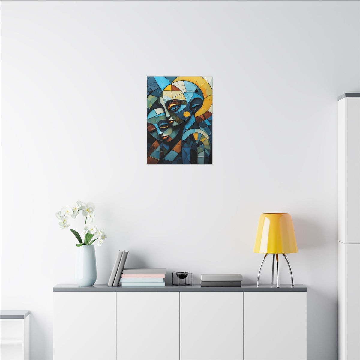Shared Geometry – Abstract Dual Portrait Canvas Print