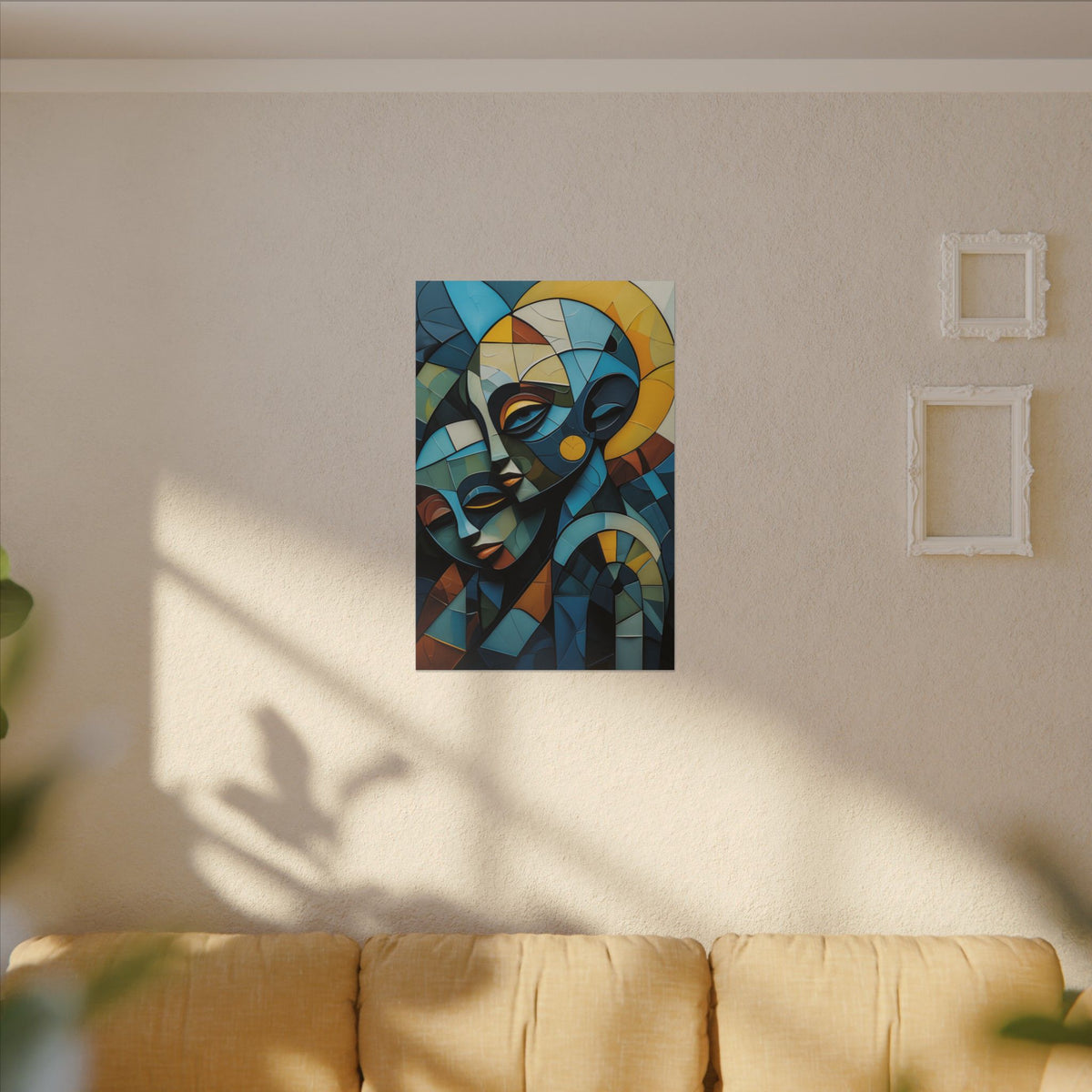 Shared Geometry – Abstract Dual Portrait Canvas Print
