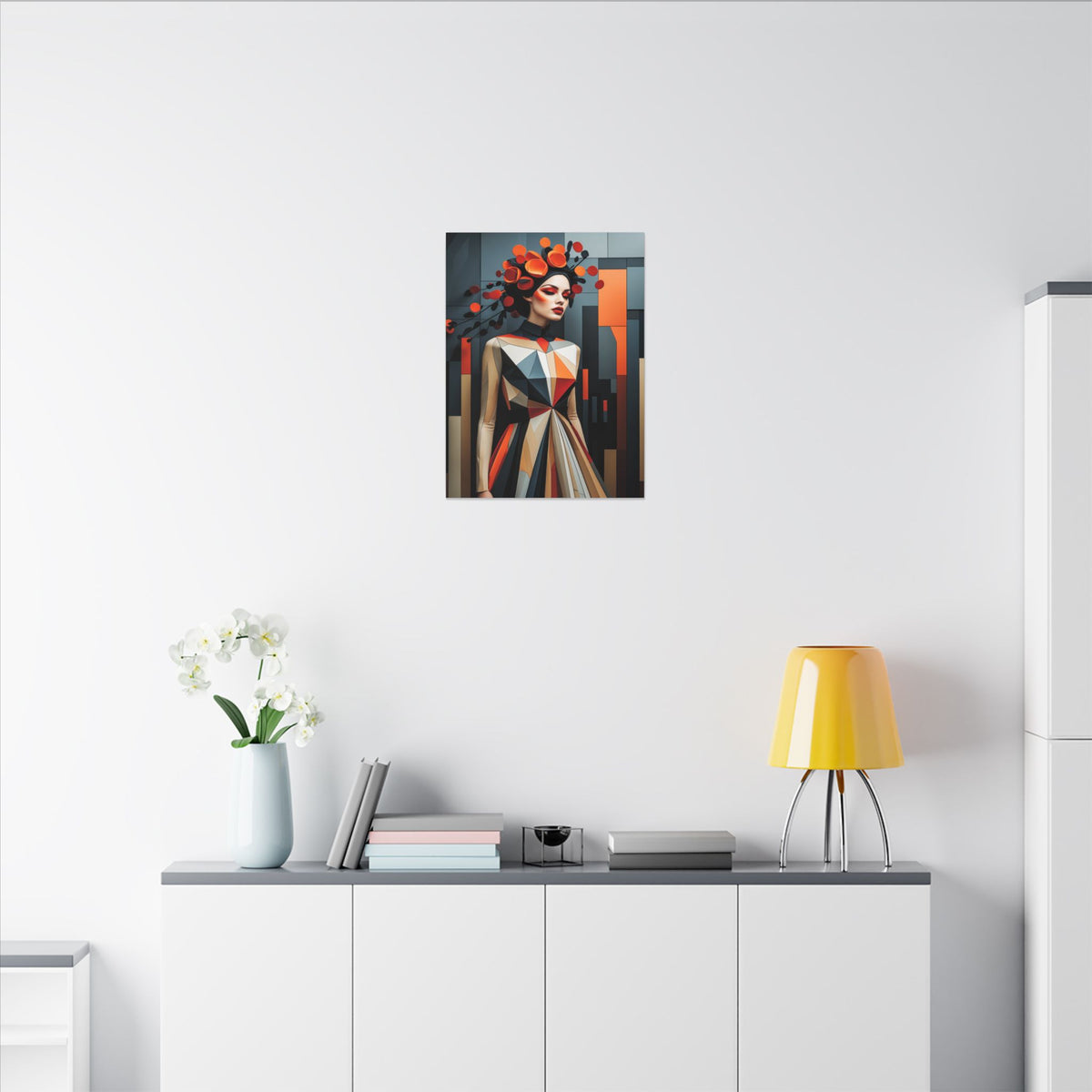 She Wore the Fire – Geometric Fashion Woman Canvas Print