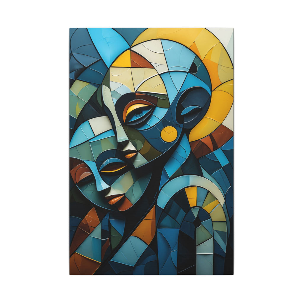 Shared Geometry – Abstract Dual Portrait Canvas Print