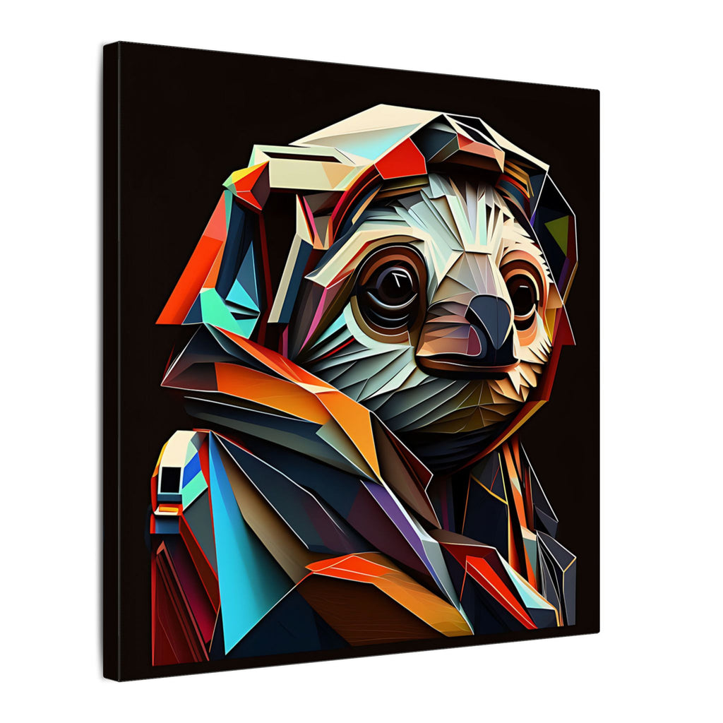 Master of Eventually – Geometric Sloth Portrait Canvas Print