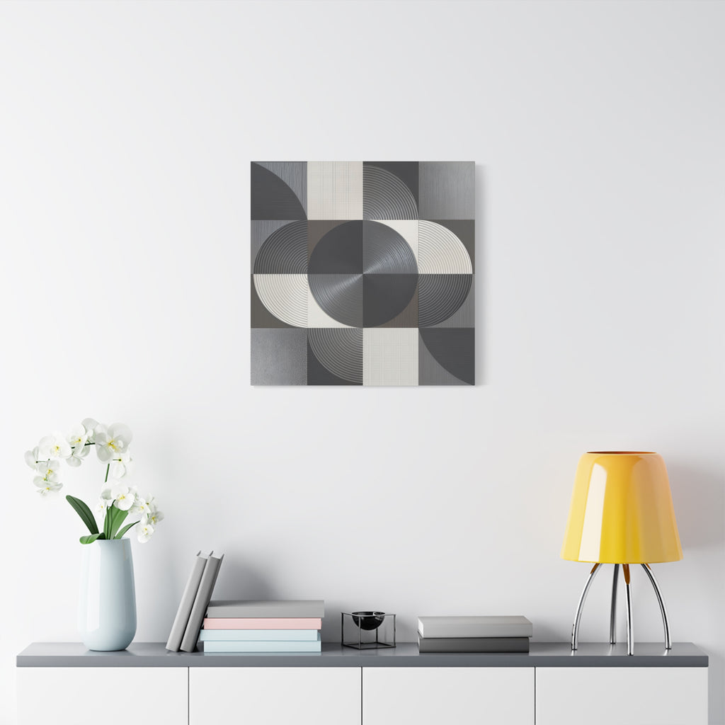 Measured Silence – Monochrome Geometric Circle Canvas Print