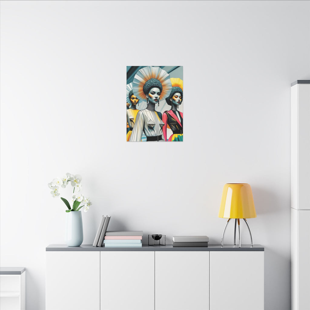Crowned in Form – Futurist Fashion Portrait Canvas Print
