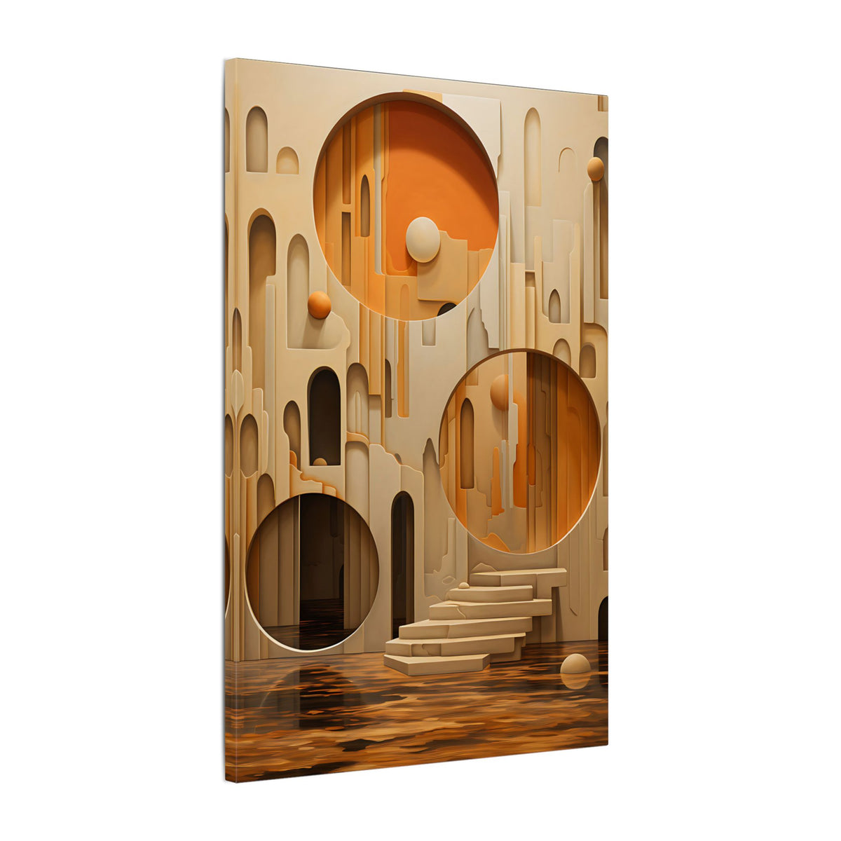 Rooms Beyond Time – Surreal Architectural Abstract Canvas Print