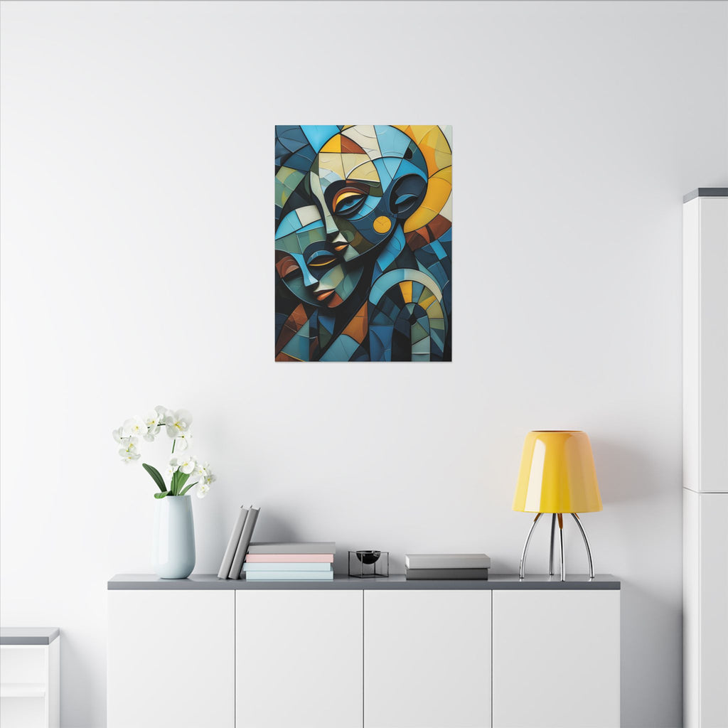 Shared Geometry – Abstract Dual Portrait Canvas Print