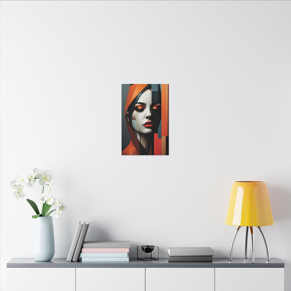 Becoming Art – Geometric Female Portrait Canvas Print
