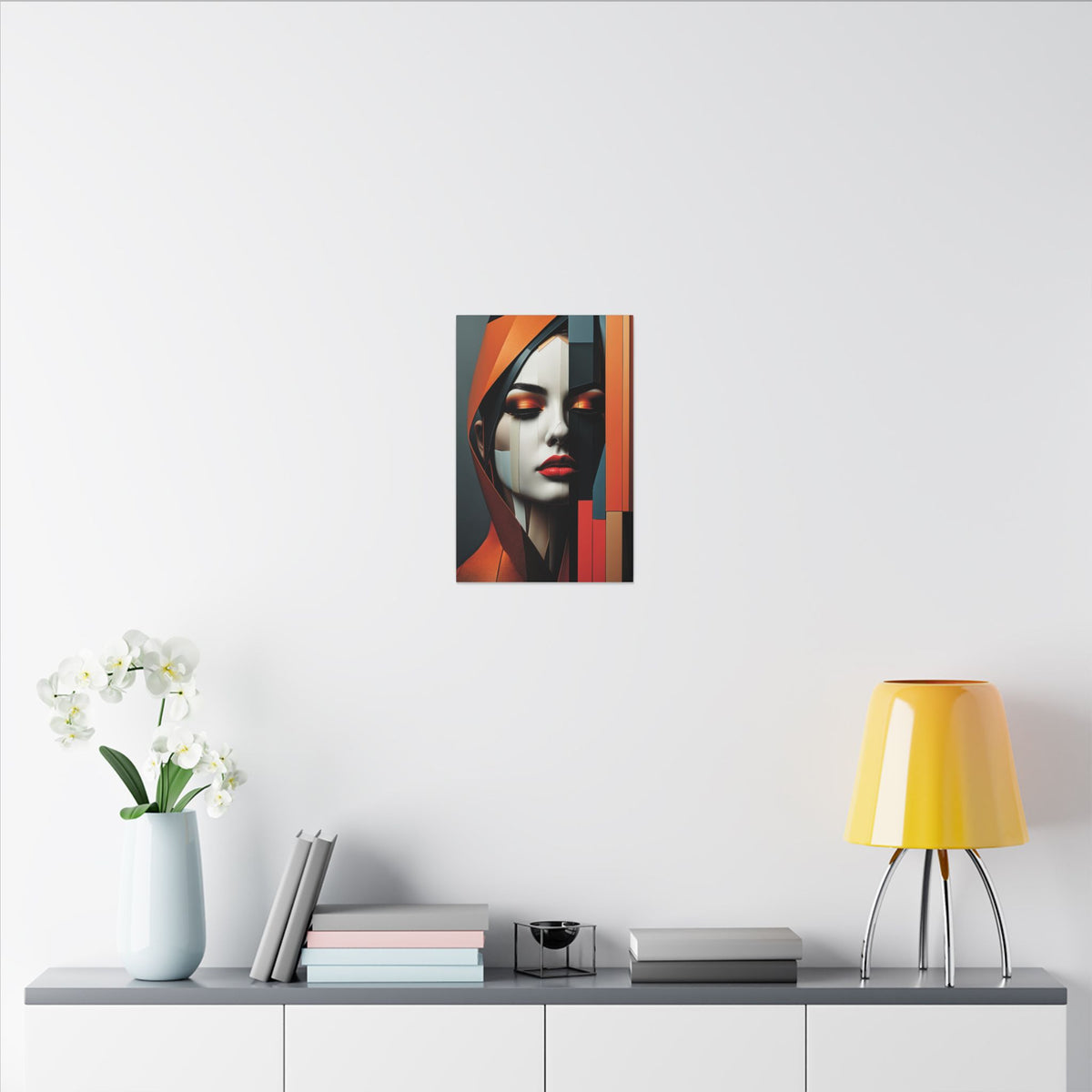 Becoming Art – Geometric Female Portrait Canvas Print