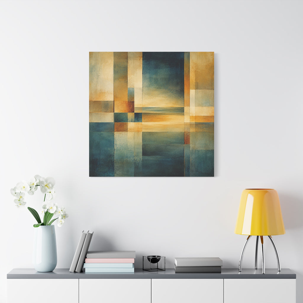 Between Water and Light — Geometric Horizon Abstract Fine Art Print