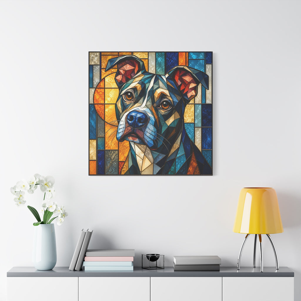 Heart of a Boxer — Stained Glass Dog Portrait Wall Art