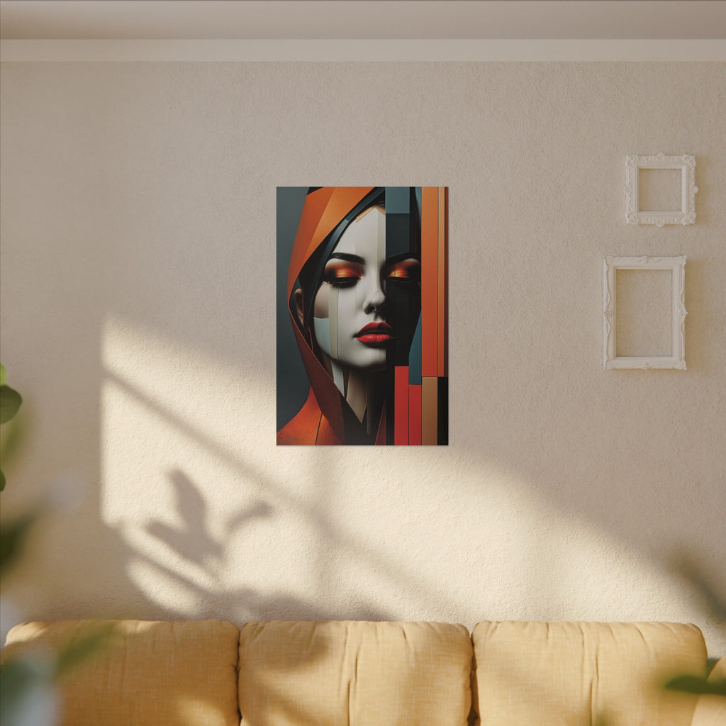 Becoming Art – Geometric Female Portrait Canvas Print